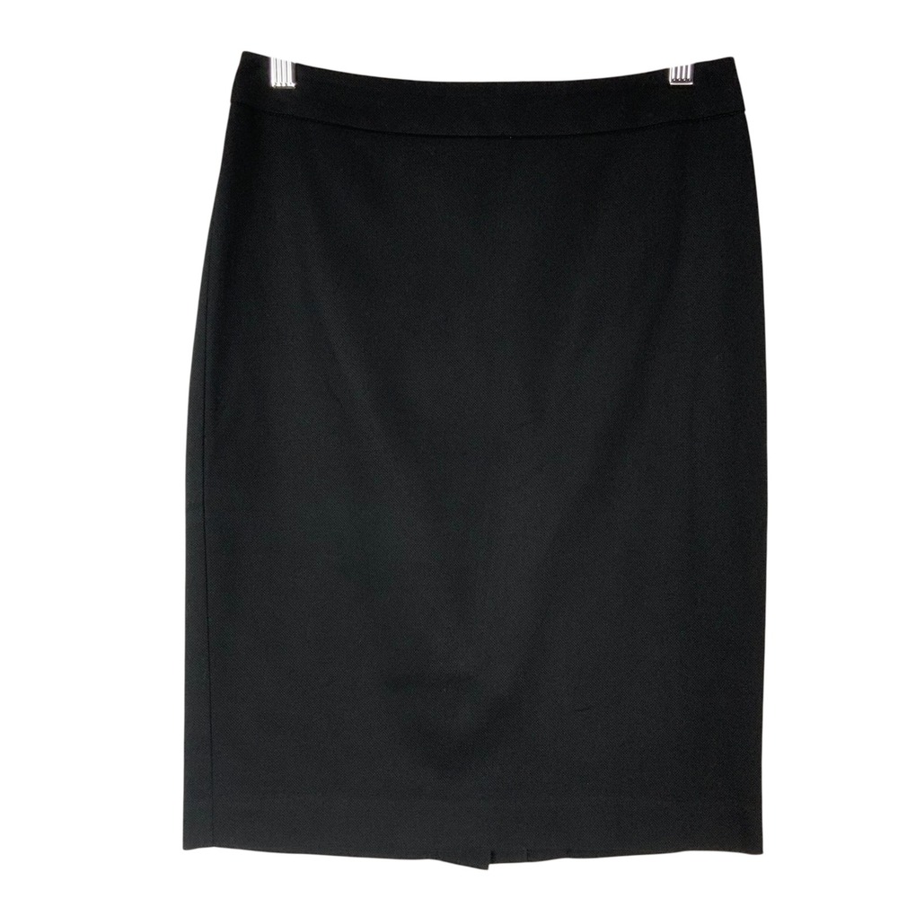 Cabi Pencil Skirt Back Zip Black Cotton Stretch Professional Back Vent Size 0